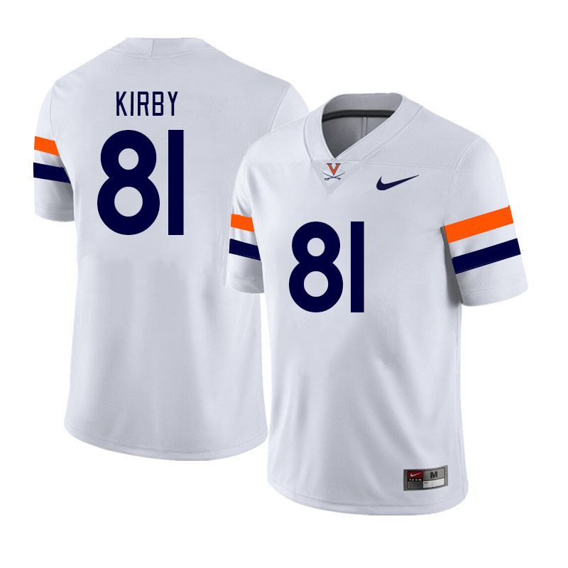 Men #81 TeKai Kirby Virginia Cavaliers College Football Jerseys Stitched Sale-White
